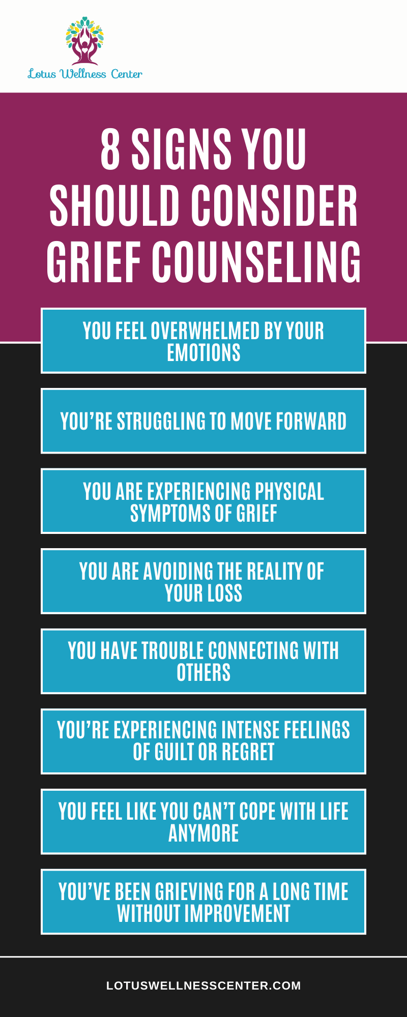 8 Signs You Should Consider Grief Counseling Infographic